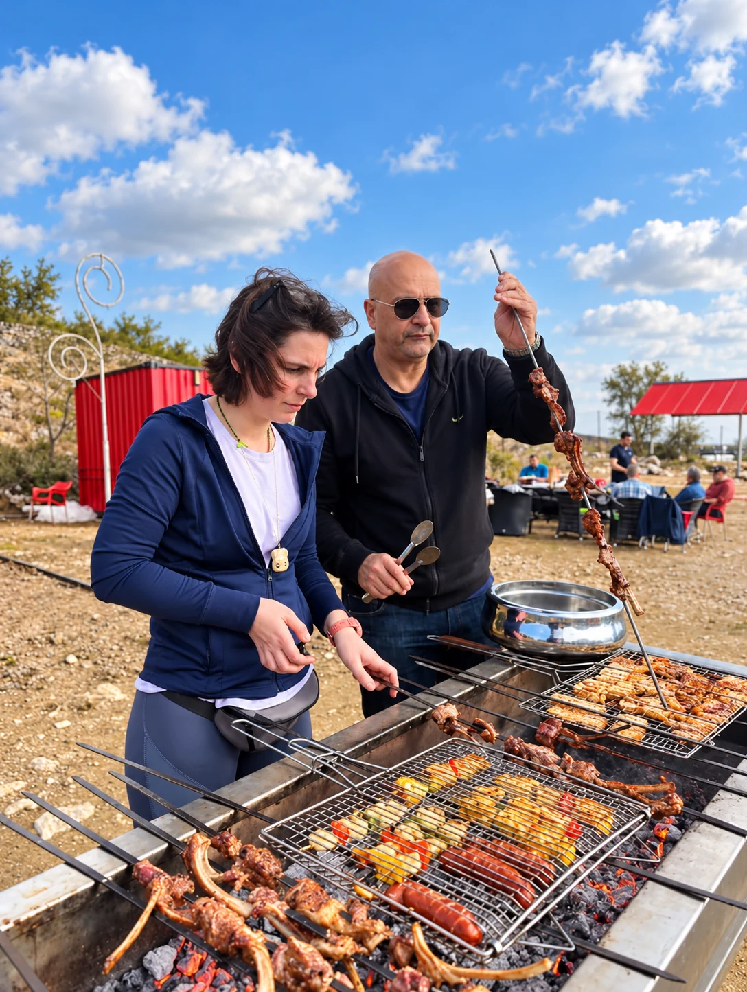 Guests preparing barbecue at Pristine
